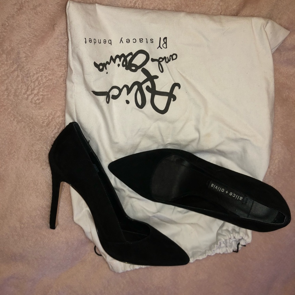 Black suede heels